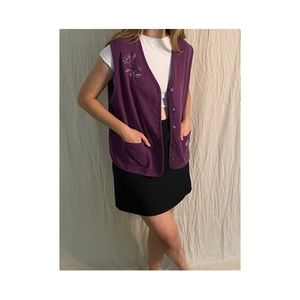 Unique Purple Embroidered Vest